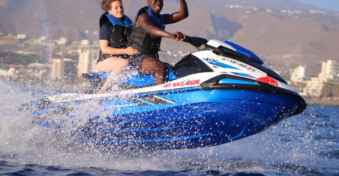 Jet ski speeding along the coast of Costa Adeje in Tenerife